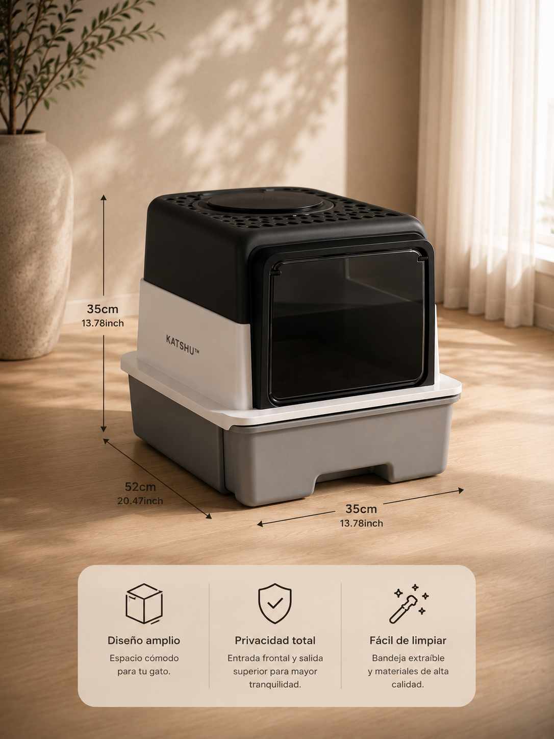 KATSHU™ Essential Cat Litter Box